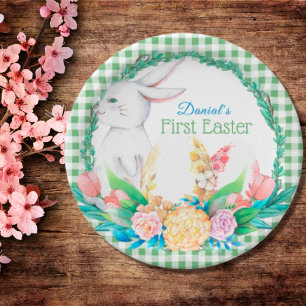 Assiettes En Carton Couronne florale aquarelle écossaise Premier Pâque