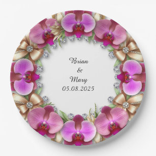 Assiettes En Carton Couronne florale vibrante aux fleurs colorées