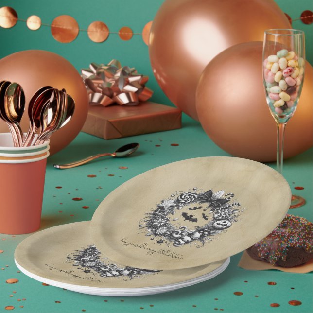 Assiettes En Carton Couronne Macabre (Multi)