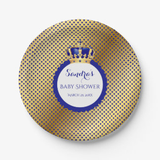 Assiettes En Carton Couronne Royale Bleue Or