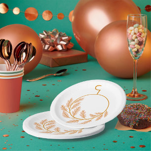 Assiettes En Carton Couronne végétale minimaliste Neutre moderne