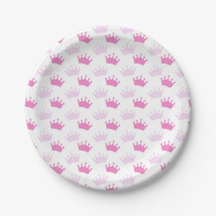 Assiettes En Carton Couronnes royales roses Fée princesse Baby Shower