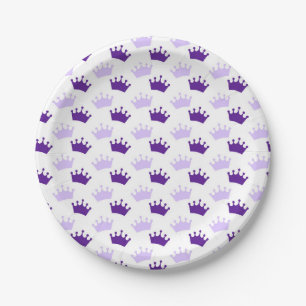 Assiettes En Carton Couronnes royales violettes Fairytale Princess Bab