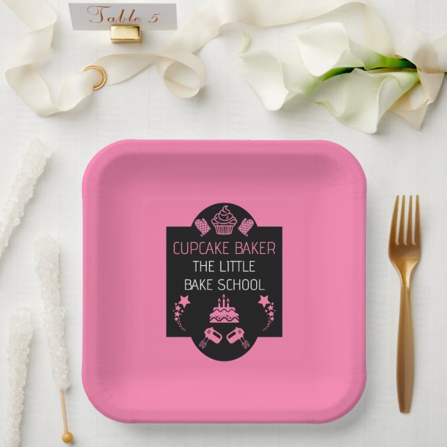 Assiettes En Carton Cours de cuisine Cupcake (Mariage)