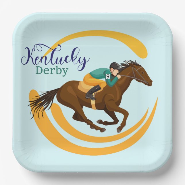 Assiettes En Carton Courses de chevaux (Recto)