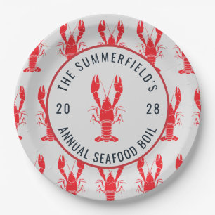 Assiettes En Carton Coutume annuelle de l'ébullition du homard en fami