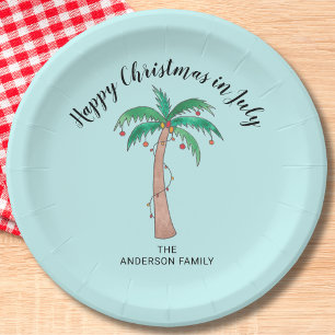 Assiettes En Carton Coutume de Noël en juillet heureux