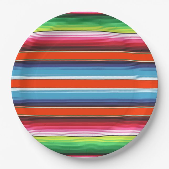 Assiettes En Carton Couverture traditionnelle de Mexicain de fiesta de (Devant)