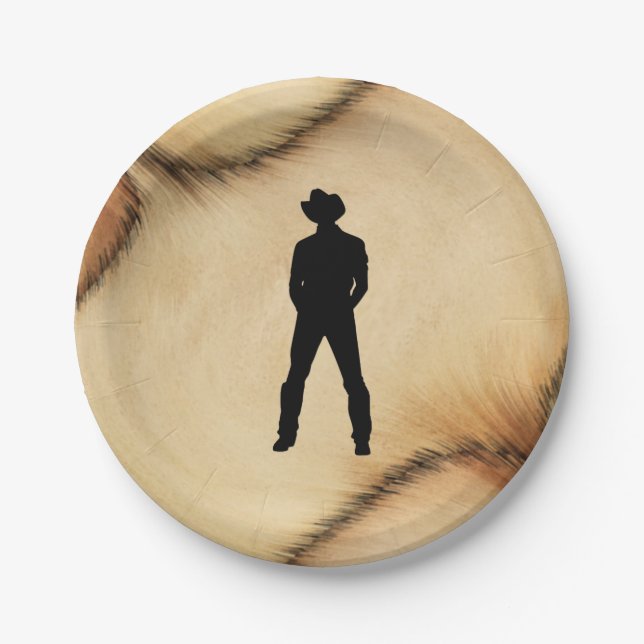 Assiettes En Carton Cow-boy (Devant)