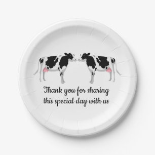 Assiettes En Carton Cow Farm Comté Fermier Farmer mariage Anniversaire
