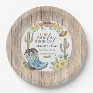 Assiettes En Carton Cowboy budget Bleu Jaune bottes occidentales senti