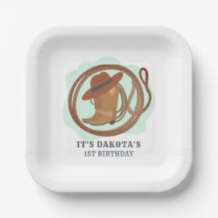 Assiettes En Carton Cowboy fête d'anniversaire
