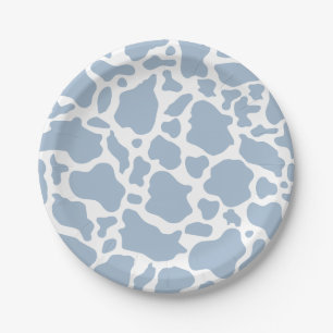 Assiettes En Carton Cowboy fête d'anniversaire vache bleue
