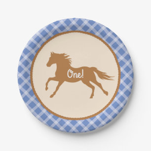 Assiettes En Carton Cowboy Horse Pony Cute 1er Anniversaire Thème de 