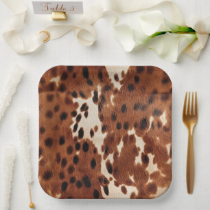 Assiettes En Carton Cowboy noir Brown occidental