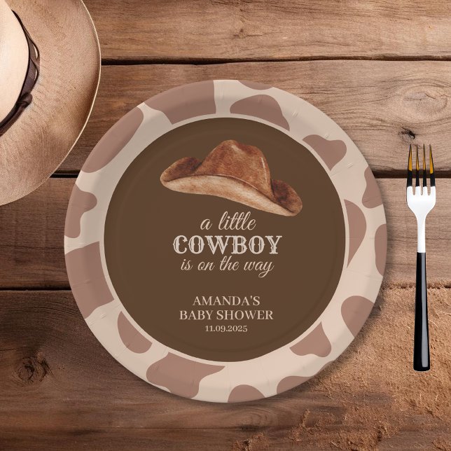 Assiettes En Carton Cowboy Wild West Rodeo Western Boy Baby Shower  (Créateur téléchargé)