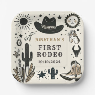 Assiettes En Carton Cowboy Wild Western Premier Rodéo Premier annivers