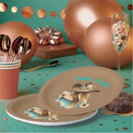 Assiettes En Carton Cowgirl de la Côte Occidentale 9" Fête