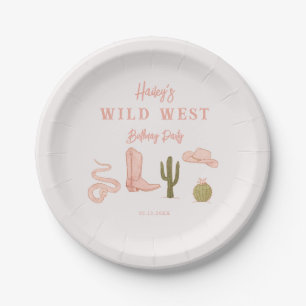 Assiettes En Carton Cowgirl Pink Wild West fête d'anniversaire