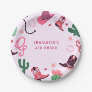 Assiettes En Carton Cowgirl Rodeo Western fête d'anniversaire
