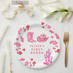 Assiettes En Carton Cowgirl Western Premier Rodéo fête d'anniversaire