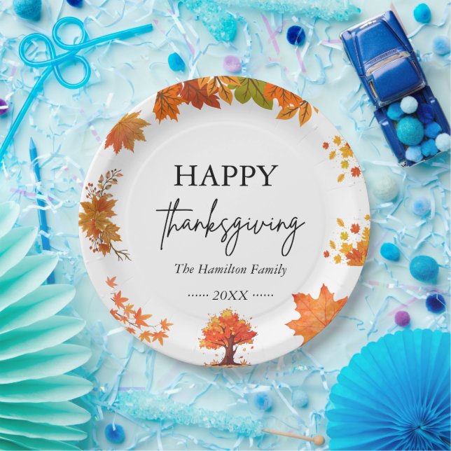 Assiettes En Carton Cozy Fall Thanksgiving Dinner Party (Fête)