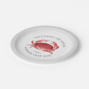 Assiettes En Carton Crabe Crimelle   Crab Boil Event Grey