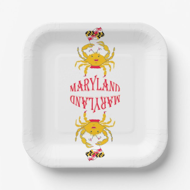 Assiettes En Carton Crabe dans le Maryland (Recto)