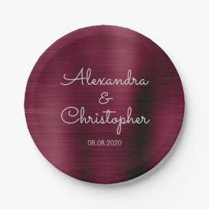 Assiettes En Carton Cranberry Burgundy Mariage ou réception