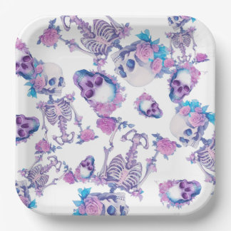 Assiettes En Carton Crânes Pastelloween
