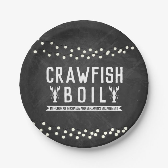 Assiettes En Carton Crawfish Boil Couples de douche (Devant)
