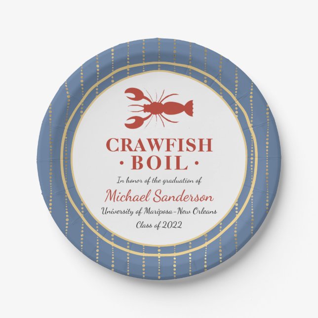 Assiettes En Carton Crawfish Boil Graduation School Event (Devant)