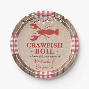 Assiettes En Carton Crawfish Boil Homard Engagement Partie Rustique