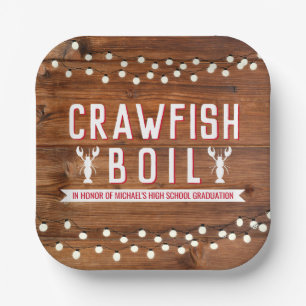 Assiettes En Carton Crawfish Bouillonnement Graduation Réunion Homard