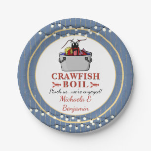 Assiettes En Carton Crawfish Seafood Boil Blue Party ou Fiançailles