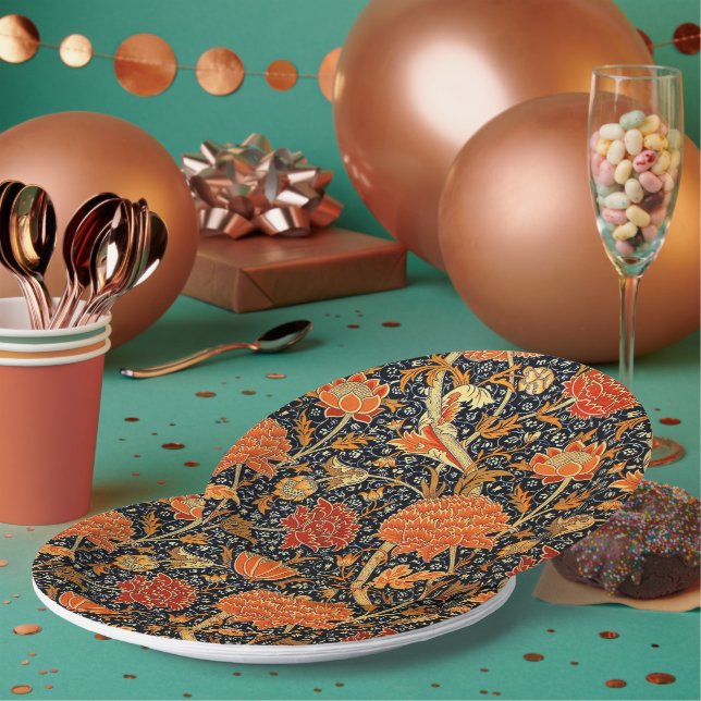 Assiettes En Carton Cray, un design William Morris, (Multi)