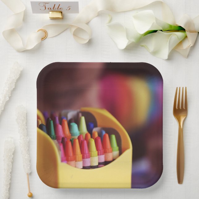 Assiettes En Carton Crayons (Mariage)