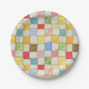 Assiettes En Carton CRAZY QUILT 7" Plaques de papier rond