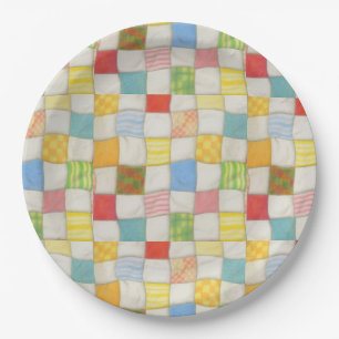 Assiettes En Carton CRAZY QUILT 9" Plaques de papier rond
