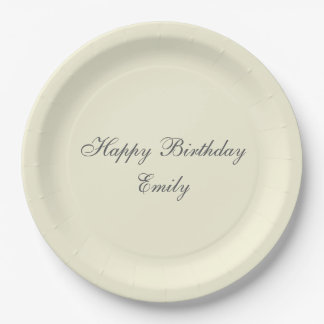 Assiettes En Carton Cream Minimalist Birthday Party Paper Plates
