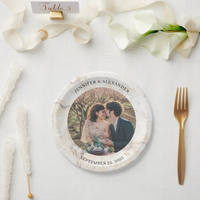 Assiettes En Carton Create your own bride and groom photo wedding (Mariage)