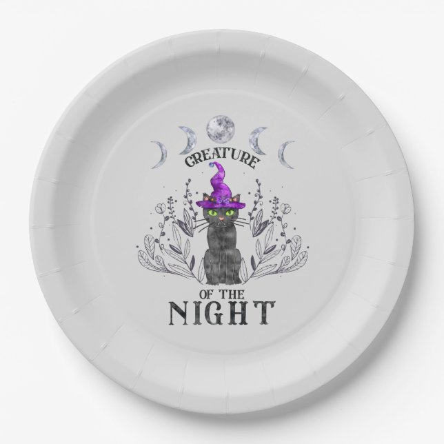 Assiettes En Carton Créature de la nuit (Devant)