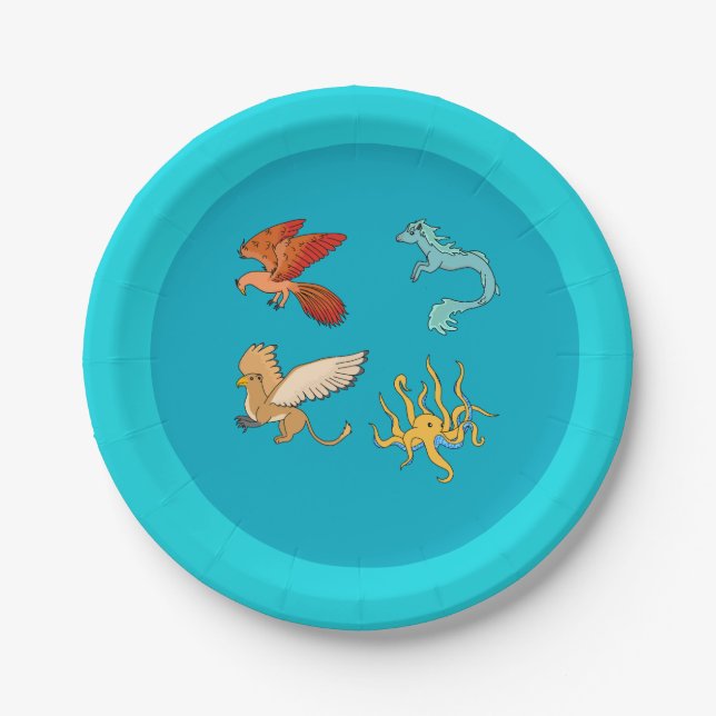 Assiettes En Carton Créatures mythologiques (Devant)