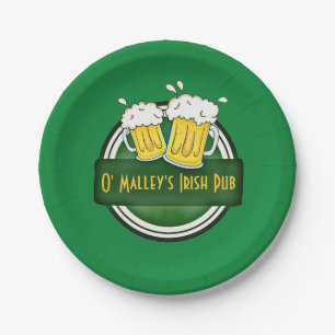 Assiettes En Carton Créez votre propre logo irlandais de Pub