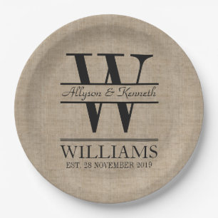 Assiettes En Carton Créez votre propre monogramme d'anniversaire de