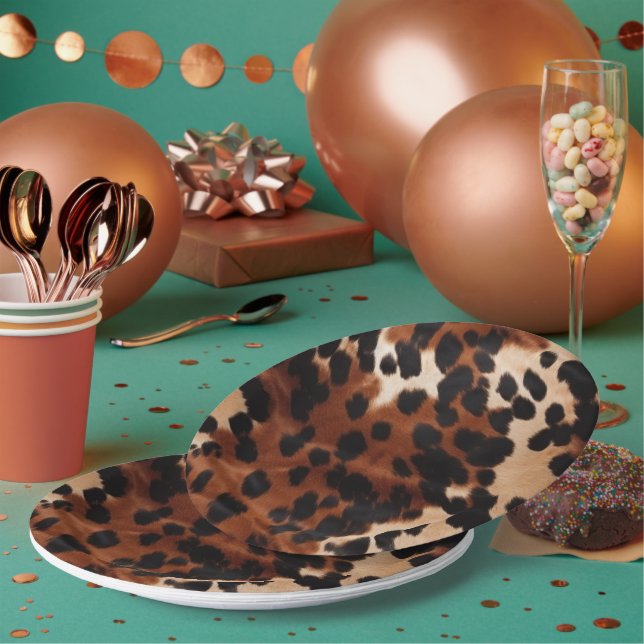 Assiettes En Carton Crème Brown noir (Multi)