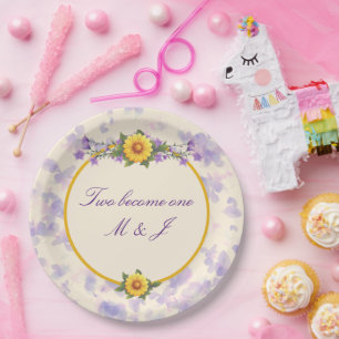 Assiettes En Carton Crème de mariage du jardin de printemps