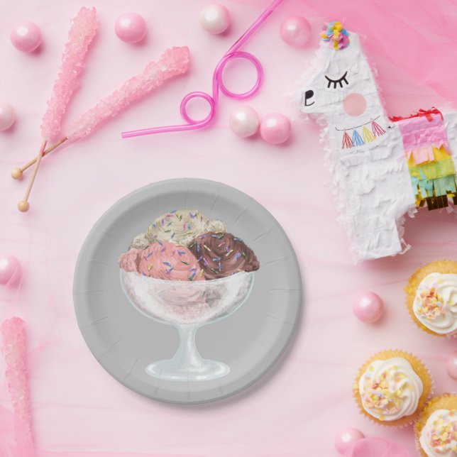 Assiettes En Carton Crème glacée (Fête)