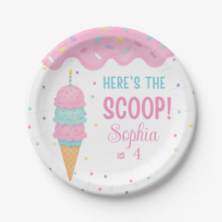 Assiettes En Carton Crème glacée Anniversaire Plaque papier