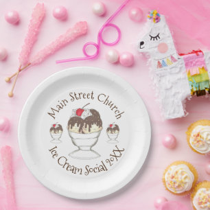Assiettes En Carton Crème glacée annuelle Événement social Hot Fudge S